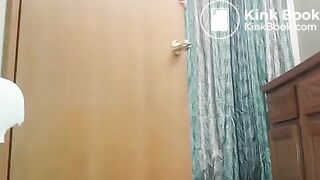 Cutie in a black dress doesn’t make it to the toilet