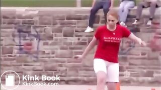 Chick poops her shorts playing soccer