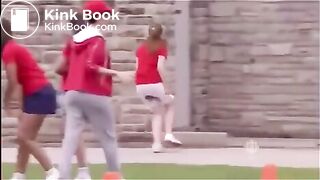 Chick poops her shorts playing soccer