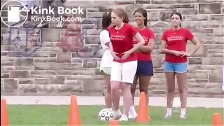 Chick poops her shorts playing soccer