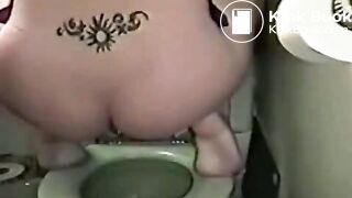 Girls Pooping in Toilet