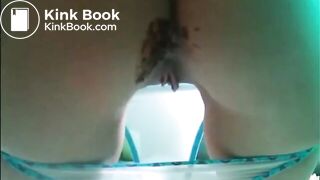 Hot butt babe shit on a sexy panty