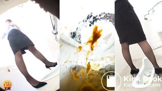 office lady taking a big shit