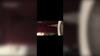 Sexy ebony poop on toilet