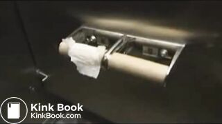 Office Woman pooping in dirty toilet