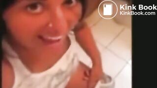 Girl let’s loose on toilet