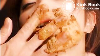 Jap slut in a shit threesome