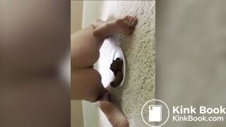 beautiful girl shits a big load on plate