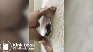 beautiful girl shits a big load on plate