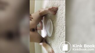 beautiful girl shits a big load on plate