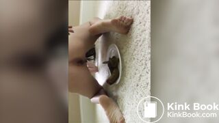 beautiful girl shits a big load on plate