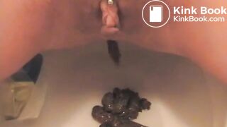 Three piles of soft poop