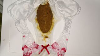 A LOVELY JAPAN WHITE FLOWER EMBROIDERY PANTY AFTER PLAYING