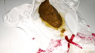 A LOVELY JAPAN WHITE FLOWER EMBROIDERY PANTY AFTER PLAYING