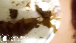 Fucking my SSBBW friend with a plate of my shit on her back after smearing