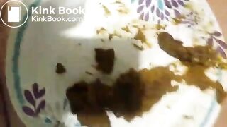 Fucking my SSBBW friend with a plate of my shit on her back after smearing