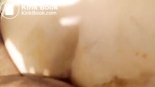 Fucking my SSBBW friend with a plate of my shit on her back after smearing