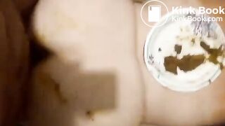 Fucking my SSBBW friend with a plate of my shit on her back after smearing