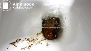 beautiful sexy blonde with a mask crapping peeing