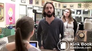 Girl has diarrhea at a coffee shop