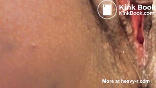 Ebony Close up Creamy pussy Scat & Piss