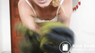 Giant Poo In Black Leggings