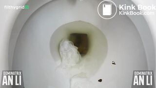 Hot Asian pooping on the toilet