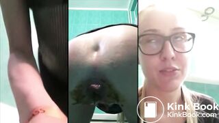 pretty girls pooping split screen