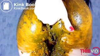 WOW! Looks so nice! Jeans Shitting with Lace Panties Anal Fingering