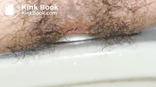 Taiwanese Guy With Hairy Ass Pushing His Shit Out (Close-Up)