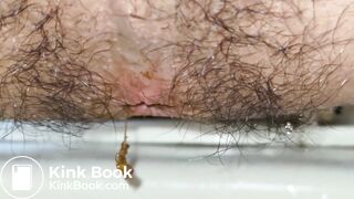 Taiwanese Guy With Hairy Ass Pushing His Shit Out (Close-Up)