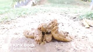 Hot chick playground poop