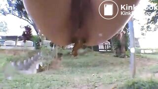 Hot chick playground poop