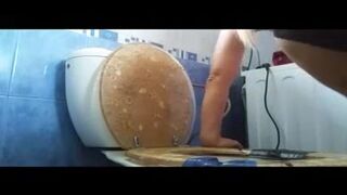 pooping black panties