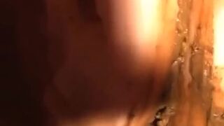 she shits in her hand and smear it all over her chubby body