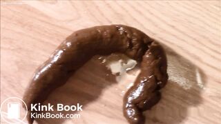 European milf produces a long turd.