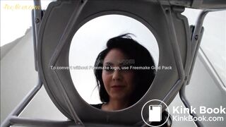 beautiful and sexy girl with black hair crapped