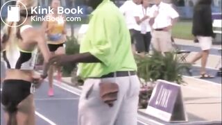 Cute runner has an accident