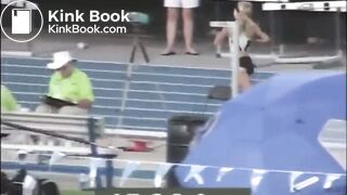 Cute runner has an accident