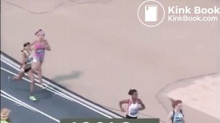 Cute runner has an accident