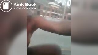 Naked Crazy Negro Lady Piss and Shits on Mans Car