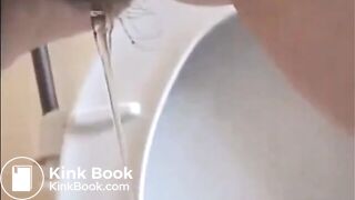 Hairy BBW Pooping Over Toilet