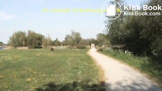 Woman scat in nature