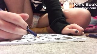 Messing A Diaper Whilst Coloring