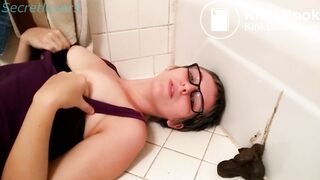 Shiting with futuristic glasses