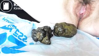 cute naked blonde pooping and peeing