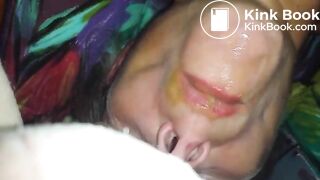 Amateur scat pooping eating wife
