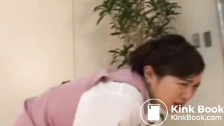 japanese office girl desperate to diarrhea