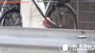 Japanese woman diarrhea outside (3/5)