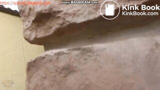 Japanese woman diarrhea outside (3/5)